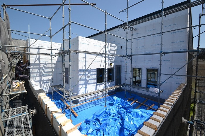 「筑紫野市杉塚01」注文住宅現場リポート⑦【外装工事】【サイディング】