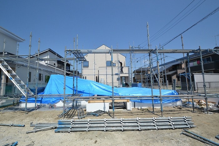 「朝倉郡筑前町東小田01」注文住宅現場リポート④【足場設置】