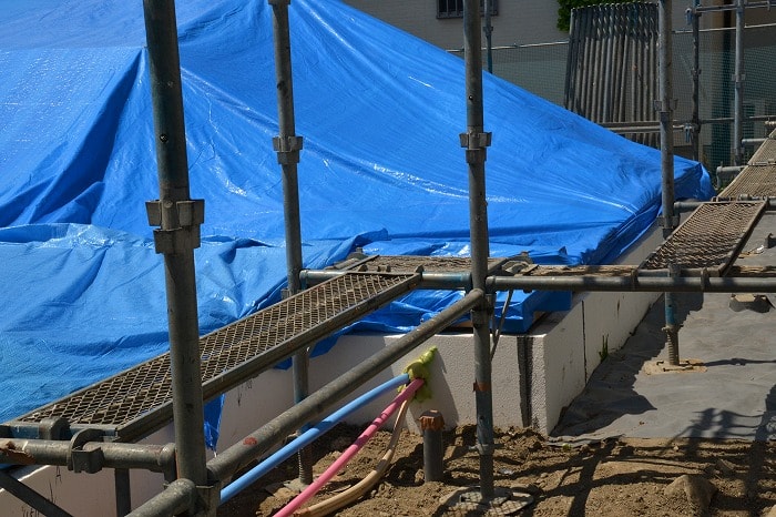 「朝倉郡筑前町東小田01」注文住宅現場リポート④【足場設置】