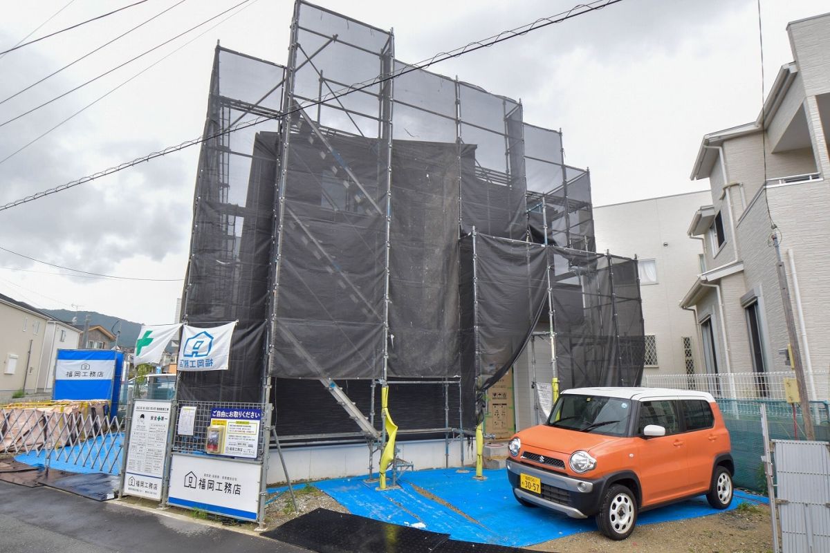 福岡県福岡市南区柏原05　注文住宅建築現場リポート⑦　～木工事・石膏ボード施工完了～