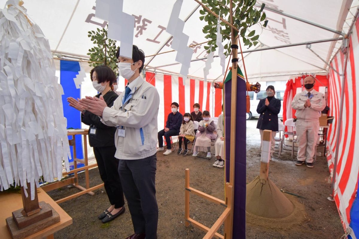 福岡県福岡市西区07　注文住宅建築現場リポート①　～地鎮祭～