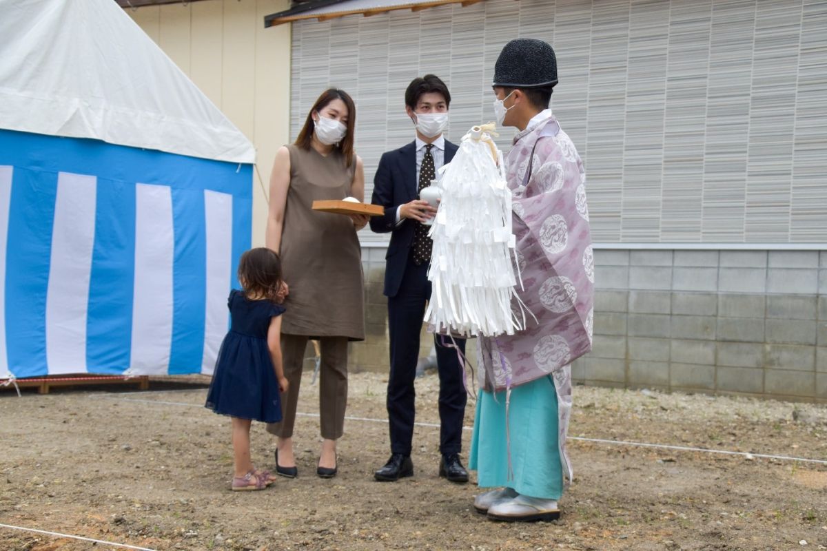 福岡県糟屋郡志免町05　注文住宅建築現場リポート①　～地鎮祭～