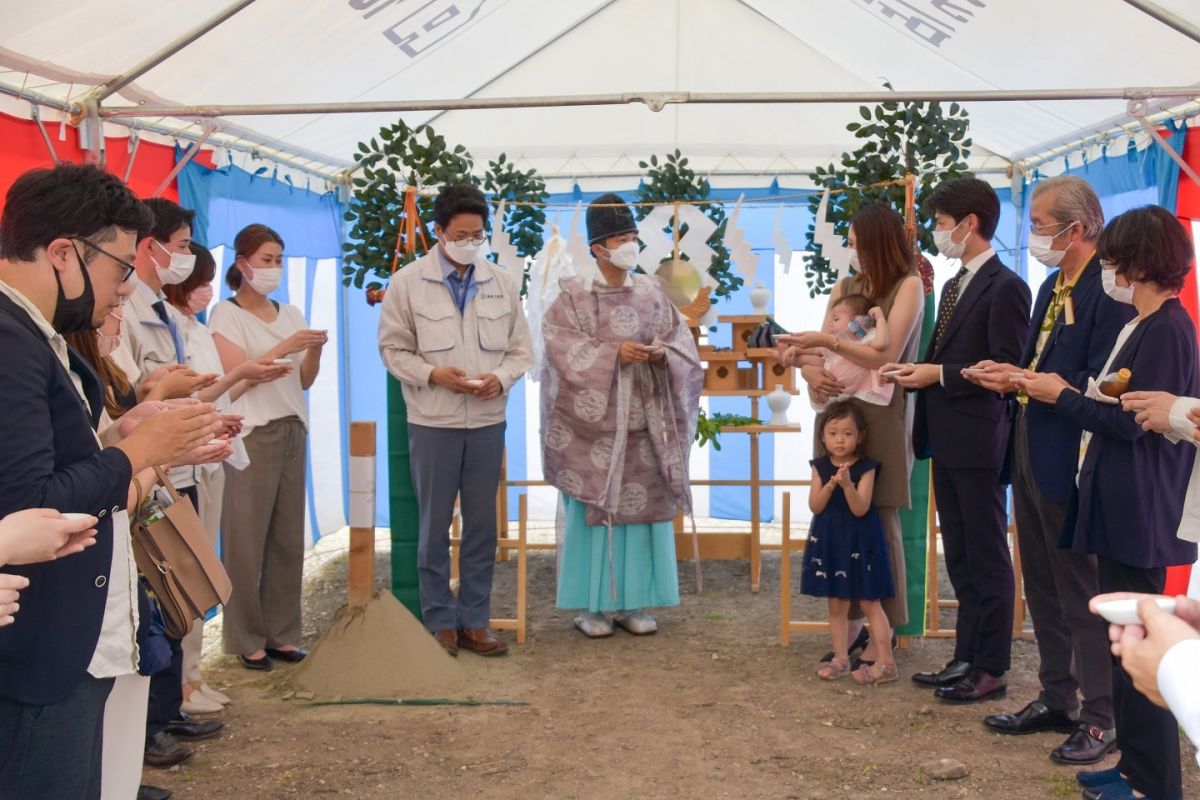 福岡県糟屋郡志免町05　注文住宅建築現場リポート①　～地鎮祭～