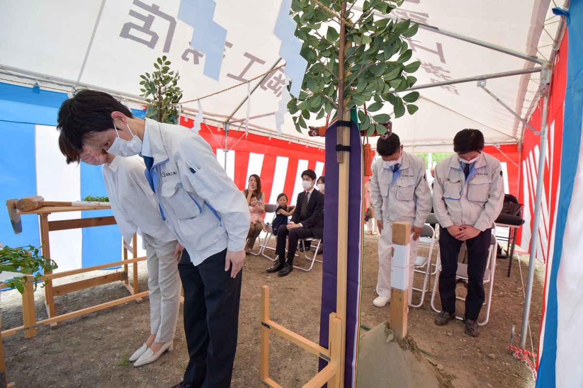 福岡県糟屋郡志免町05　注文住宅建築現場リポート①　～地鎮祭～