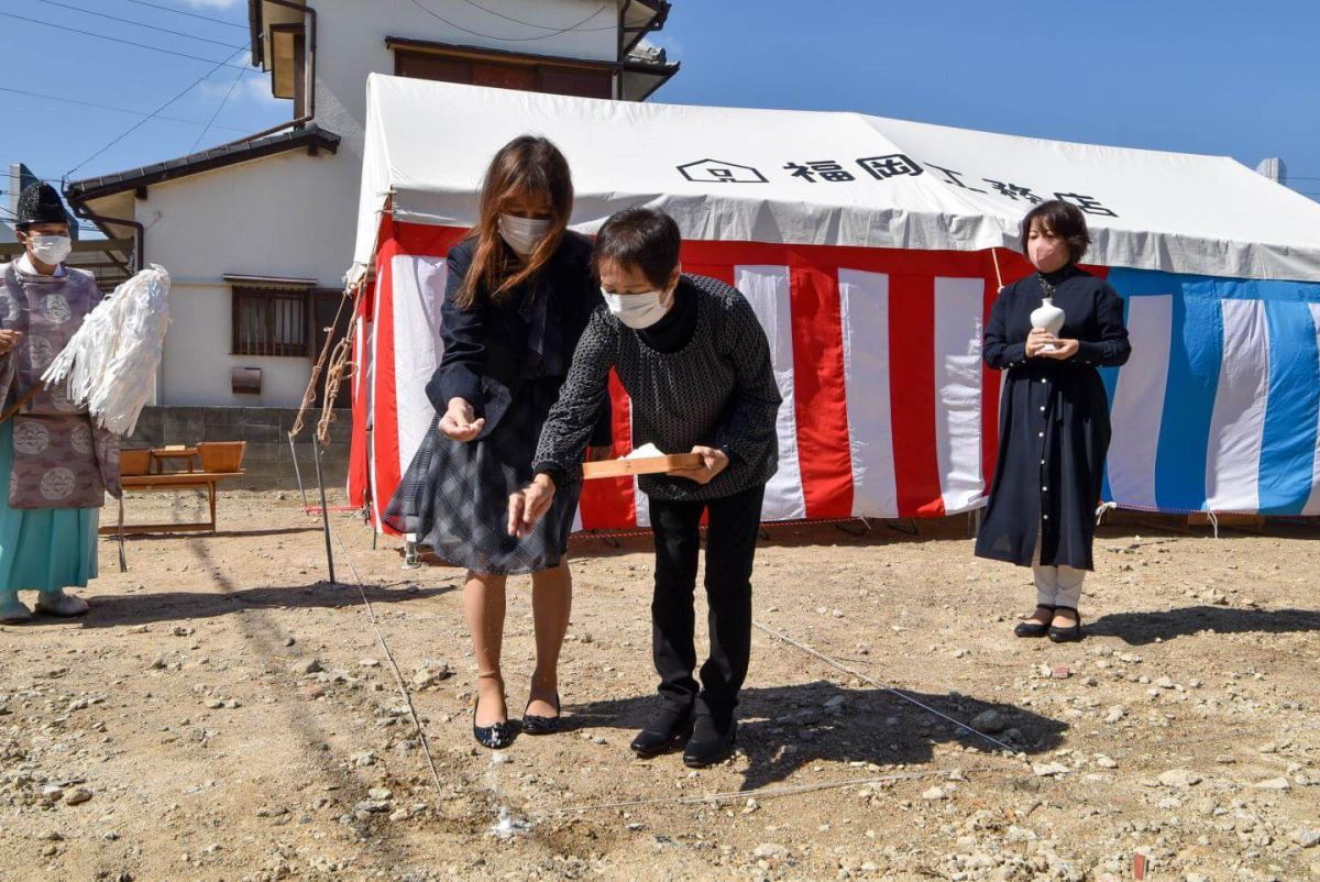 福岡県福岡市早良区次郎丸01　注文住宅建築現場リポート①　～地鎮祭～