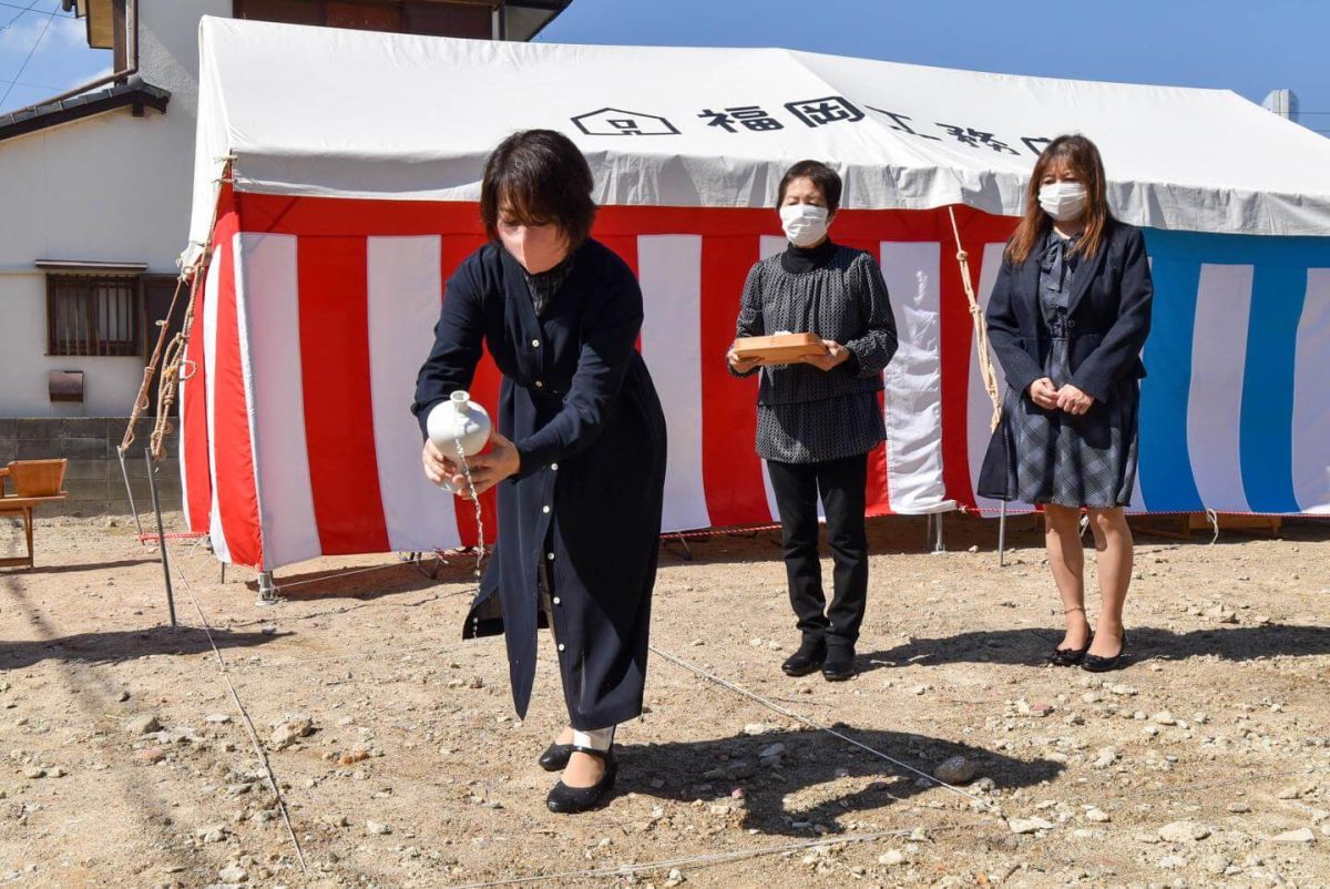 福岡県福岡市早良区次郎丸01　注文住宅建築現場リポート①　～地鎮祭～