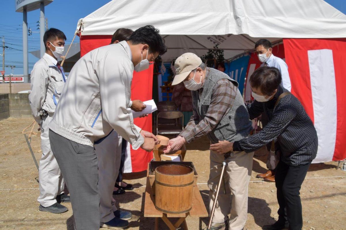 福岡県福岡市早良区次郎丸01　注文住宅建築現場リポート①　～地鎮祭～