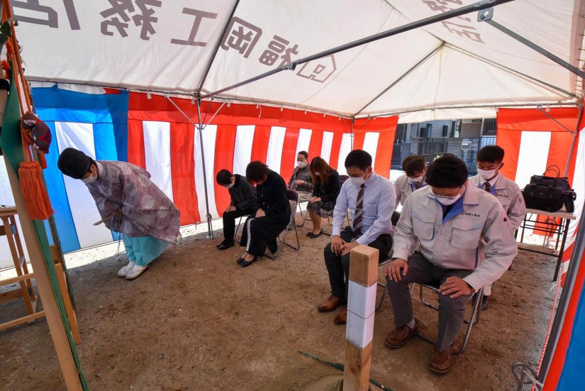 福岡県福岡市早良区次郎丸01　注文住宅建築現場リポート①　～地鎮祭～