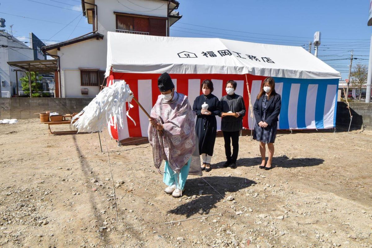 福岡県福岡市早良区次郎丸01　注文住宅建築現場リポート①　～地鎮祭～