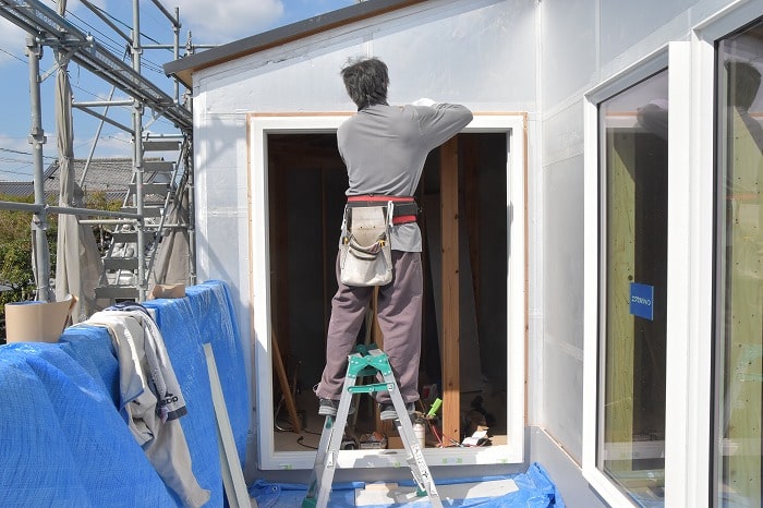 「朝倉郡筑前町中牟田01」注文住宅現場リポート⑥【木工事】【サッシ】
