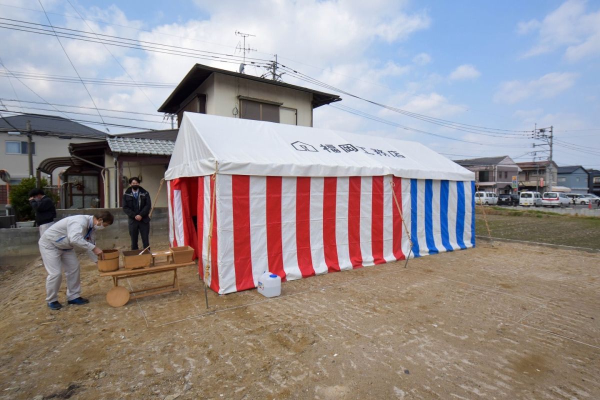 福岡県福岡市早良区10　注文住宅建築現場リポート①　～地鎮祭～