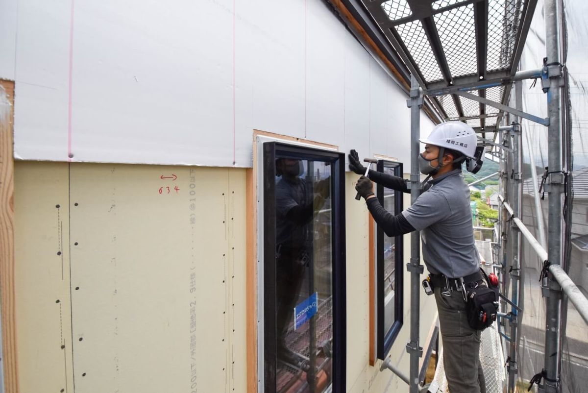 福岡県福岡市東区10　注文住宅建築現場リポート⑤　～木工事・キューワンボード施工〜