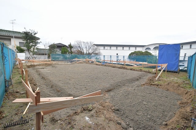 「太宰府市青葉台01」注文住宅現場リポート②【基礎工事】【遣り方】