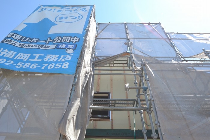 「福岡市南区02」注文住宅現場リポート⑦【外装工事】【通期胴縁】