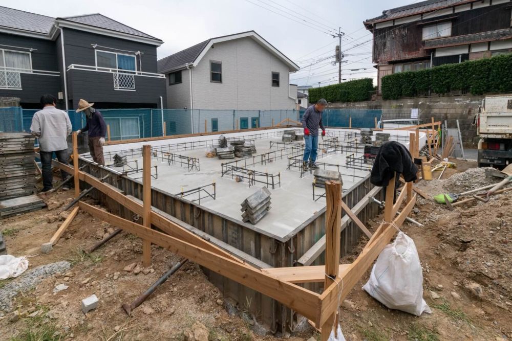 福岡市城南区友丘02　注文住宅建築現場リポート③　～基礎工事・型枠取り付け～