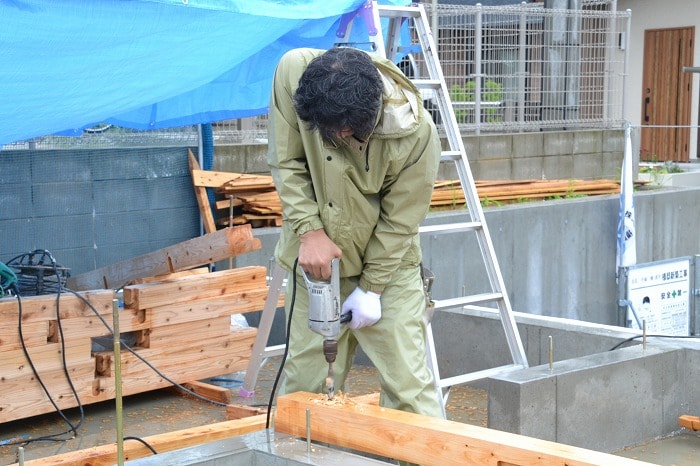 「筑紫野市03」注文住宅現場リポート⑤【木工事】【土台敷き】