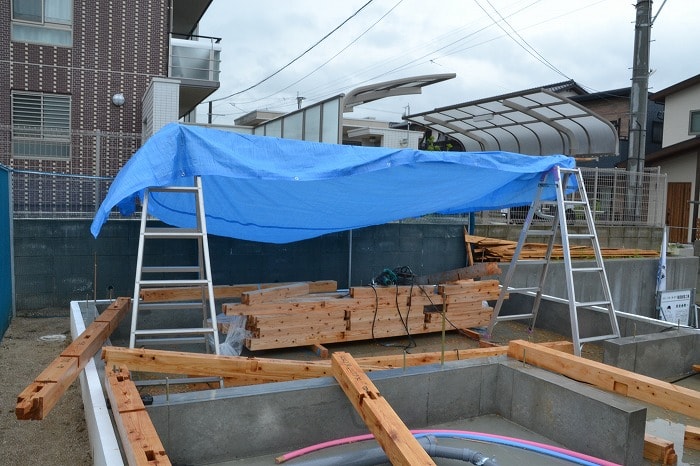 「筑紫野市03」注文住宅現場リポート⑤【木工事】【土台敷き】