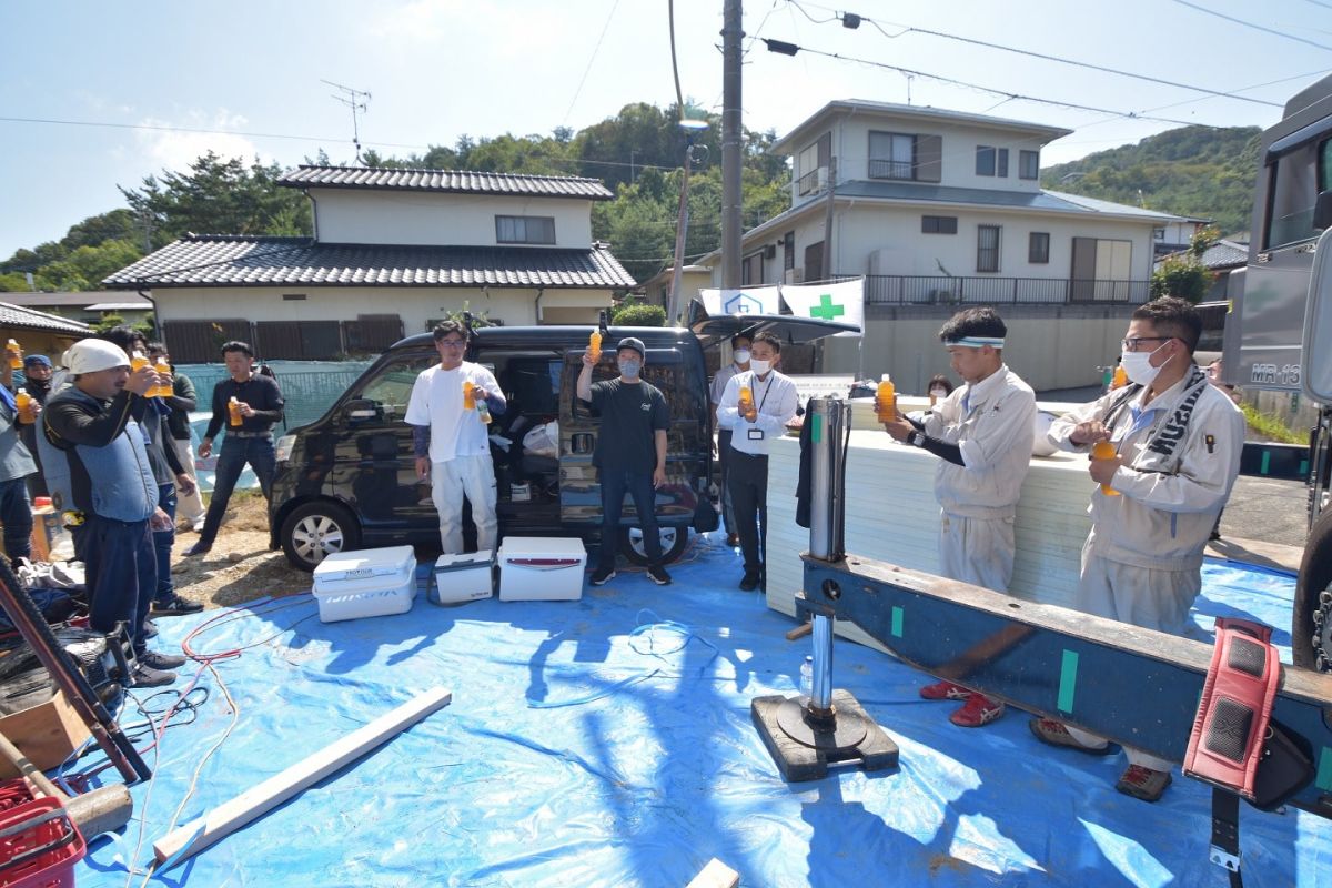 福岡県糟屋郡志免町06　注文住宅建築現場リポート④　～上棟式・後編～