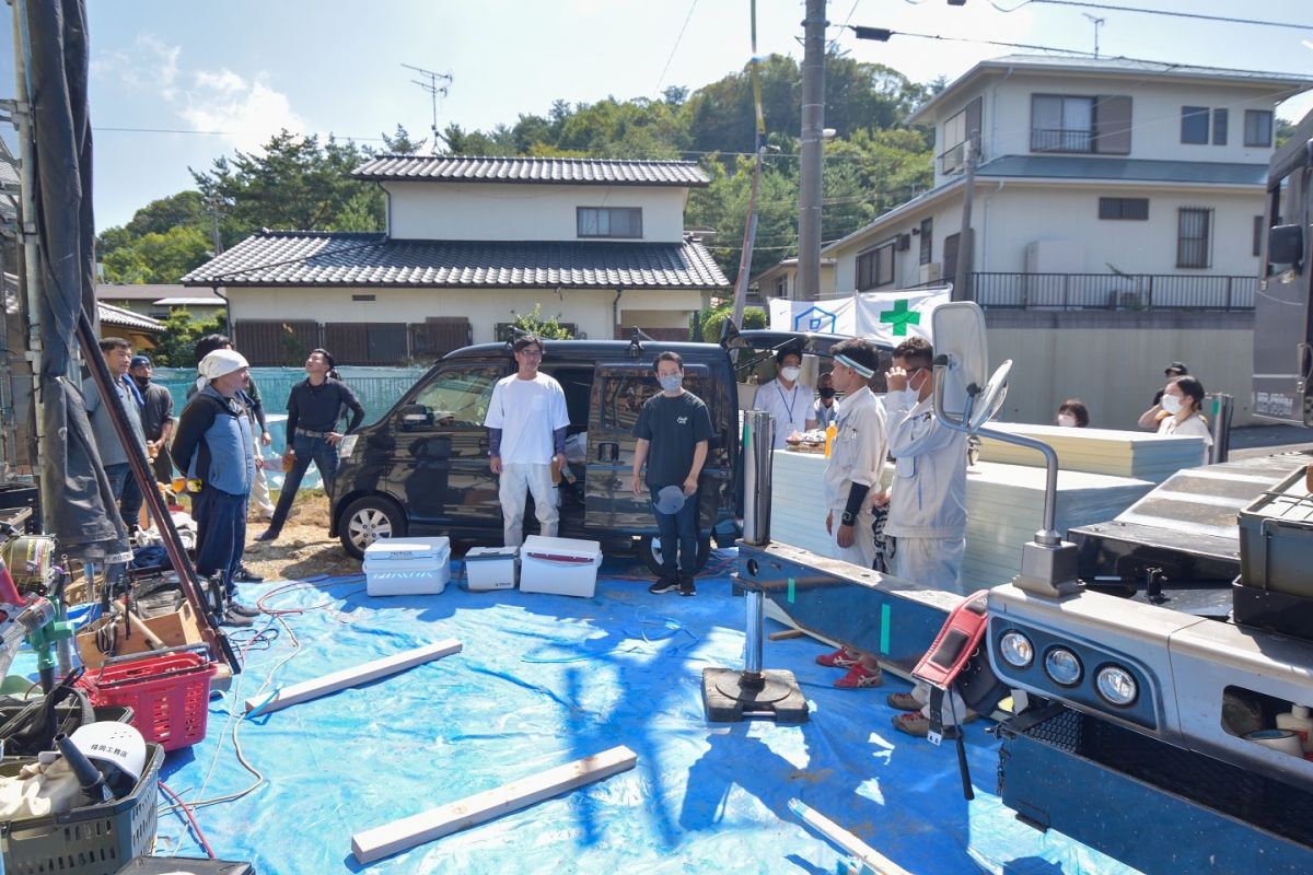 福岡県糟屋郡志免町06　注文住宅建築現場リポート④　～上棟式・後編～