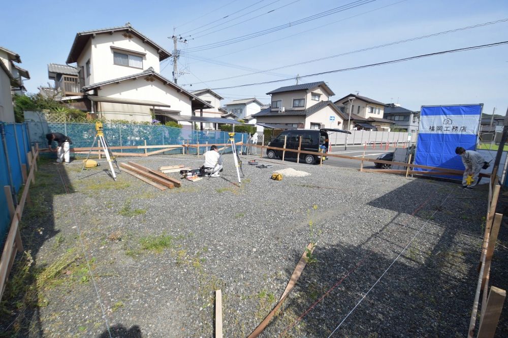 「糸島市二丈深江01」注文住宅現場リポート②【基礎工事】【遣り方】