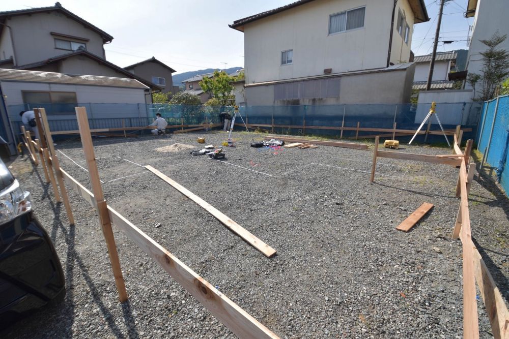 「糸島市二丈深江01」注文住宅現場リポート②【基礎工事】【遣り方】