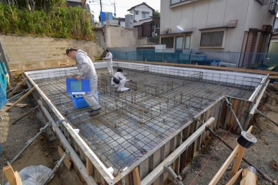 福岡県福岡市城南区11　注文住宅建築現場リポート②　～基礎工事・配筋検査～