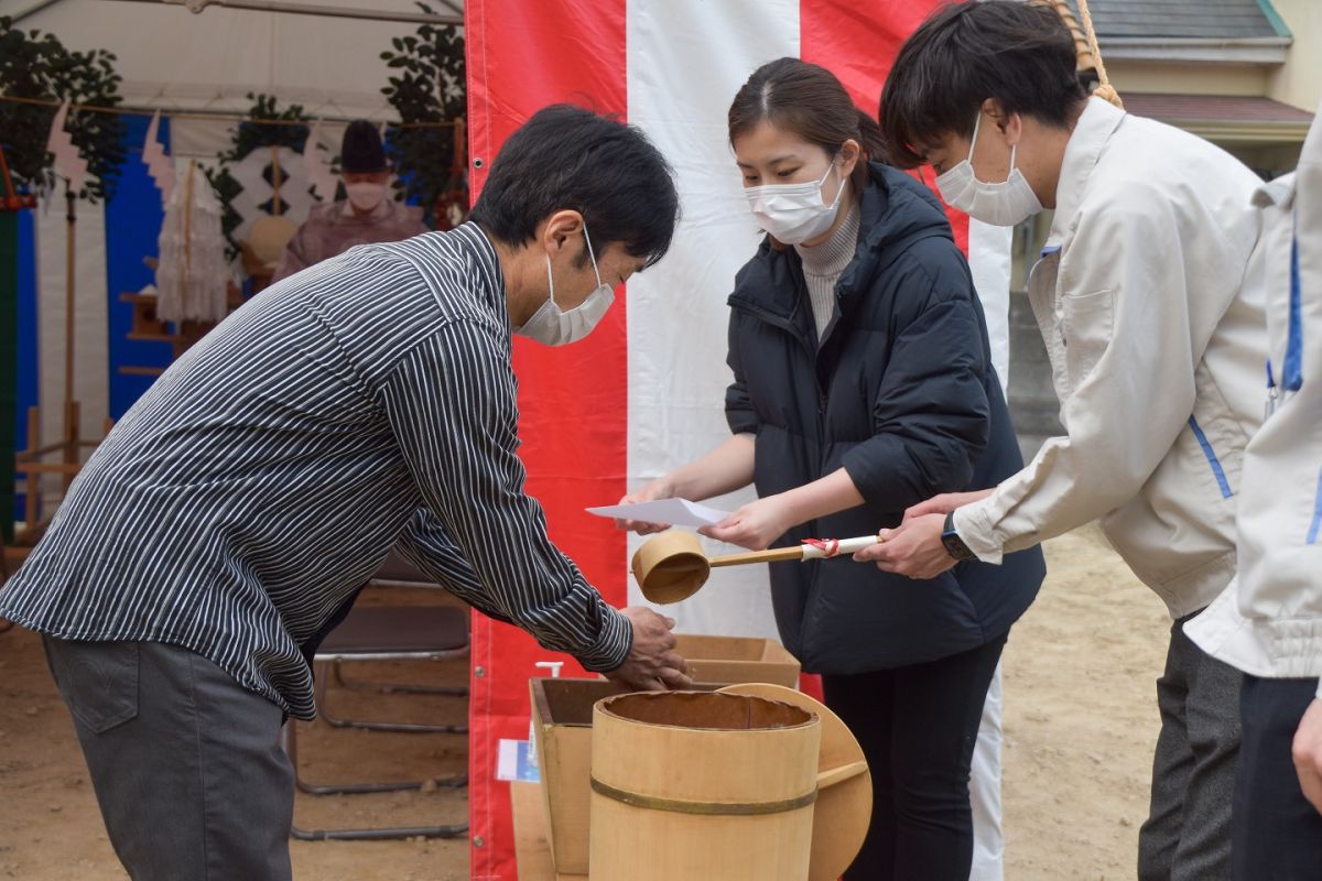 福岡市早良区野芥02　注文住宅建築現場リポート①　～地鎮祭～