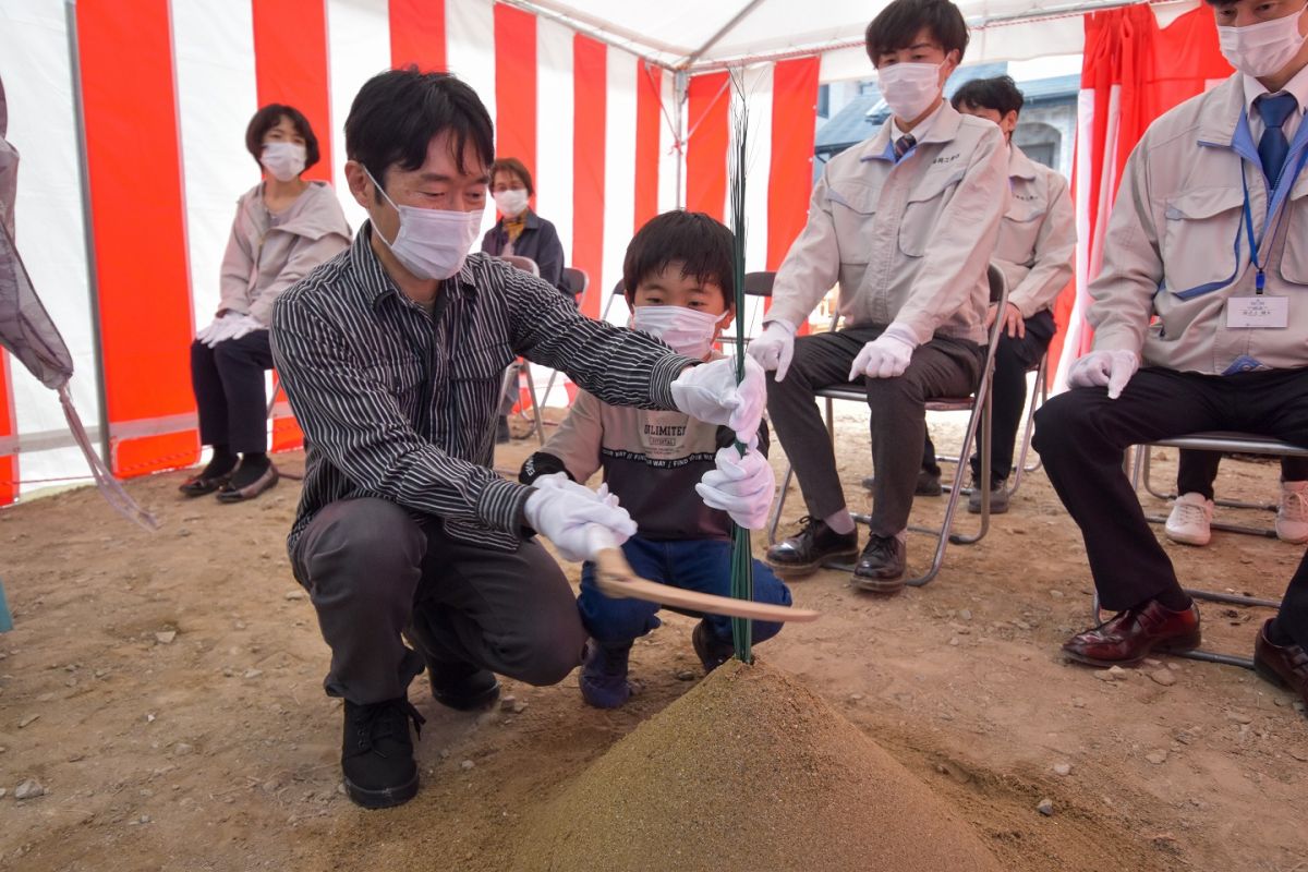 福岡市早良区野芥02　注文住宅建築現場リポート①　～地鎮祭～