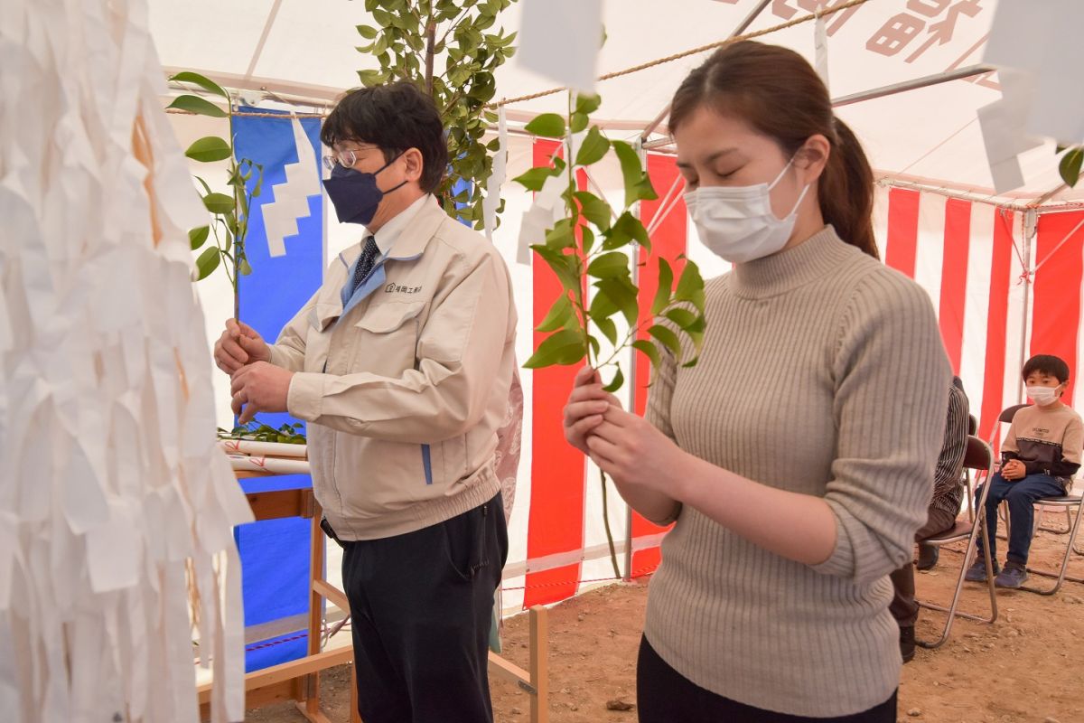 福岡市早良区野芥02　注文住宅建築現場リポート①　～地鎮祭～