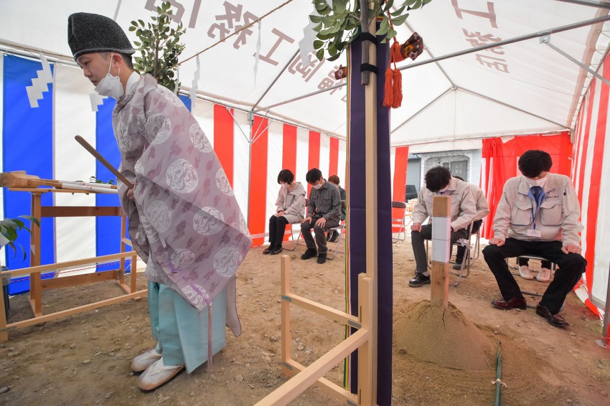 福岡市早良区野芥02　注文住宅建築現場リポート①　～地鎮祭～