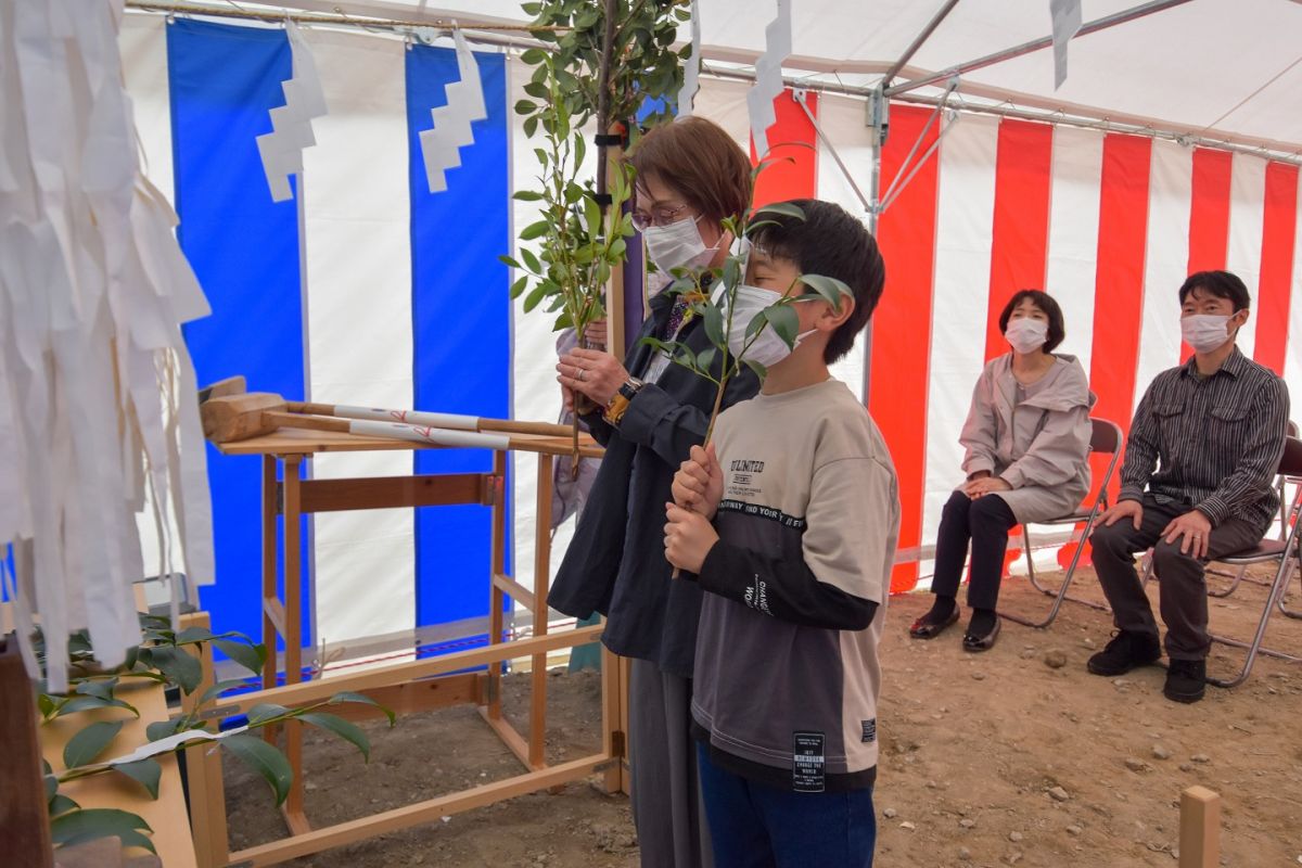 福岡市早良区野芥02　注文住宅建築現場リポート①　～地鎮祭～