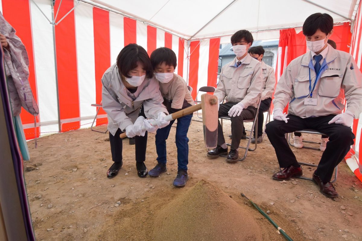 福岡市早良区野芥02　注文住宅建築現場リポート①　～地鎮祭～