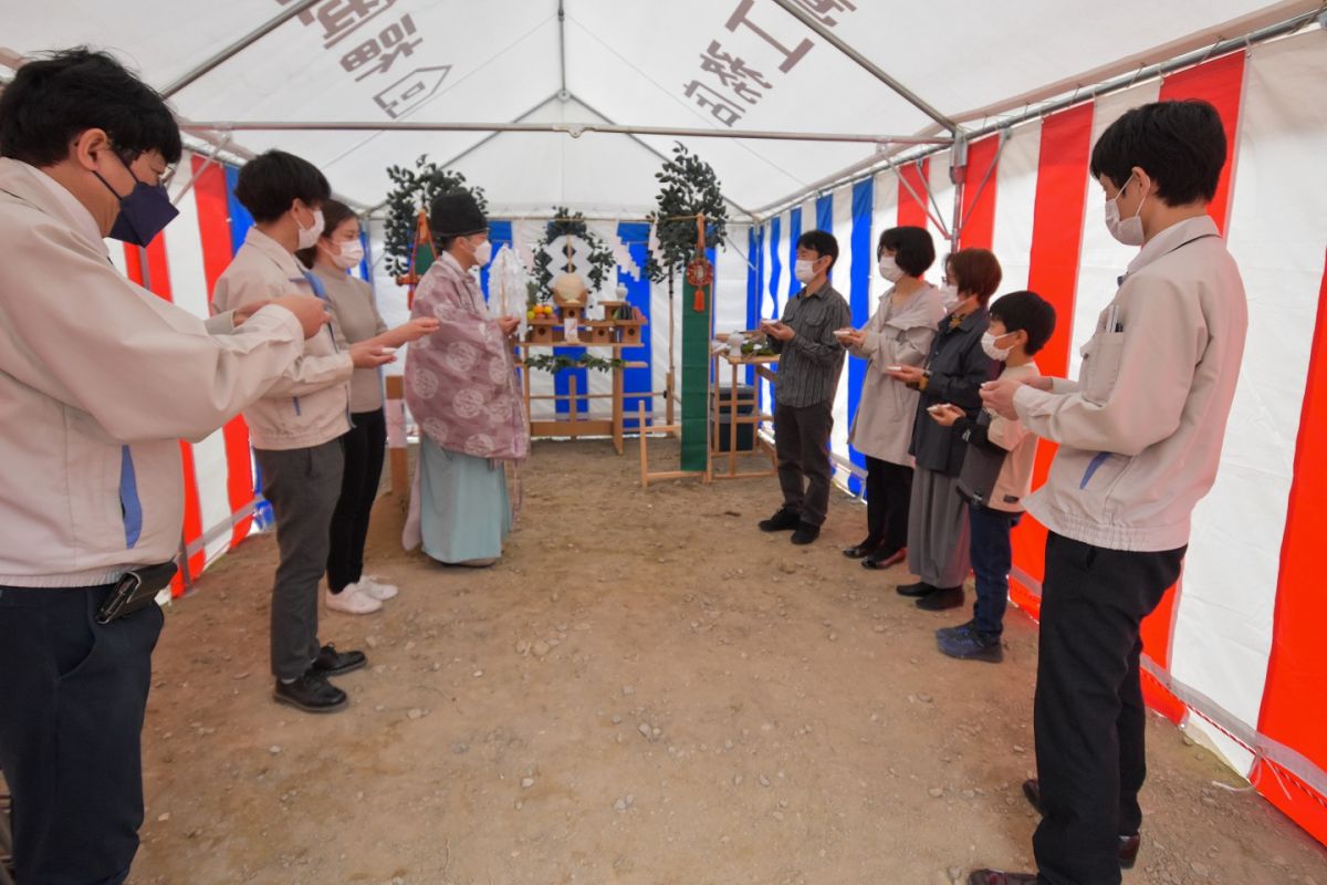 福岡市早良区野芥02　注文住宅建築現場リポート①　～地鎮祭～