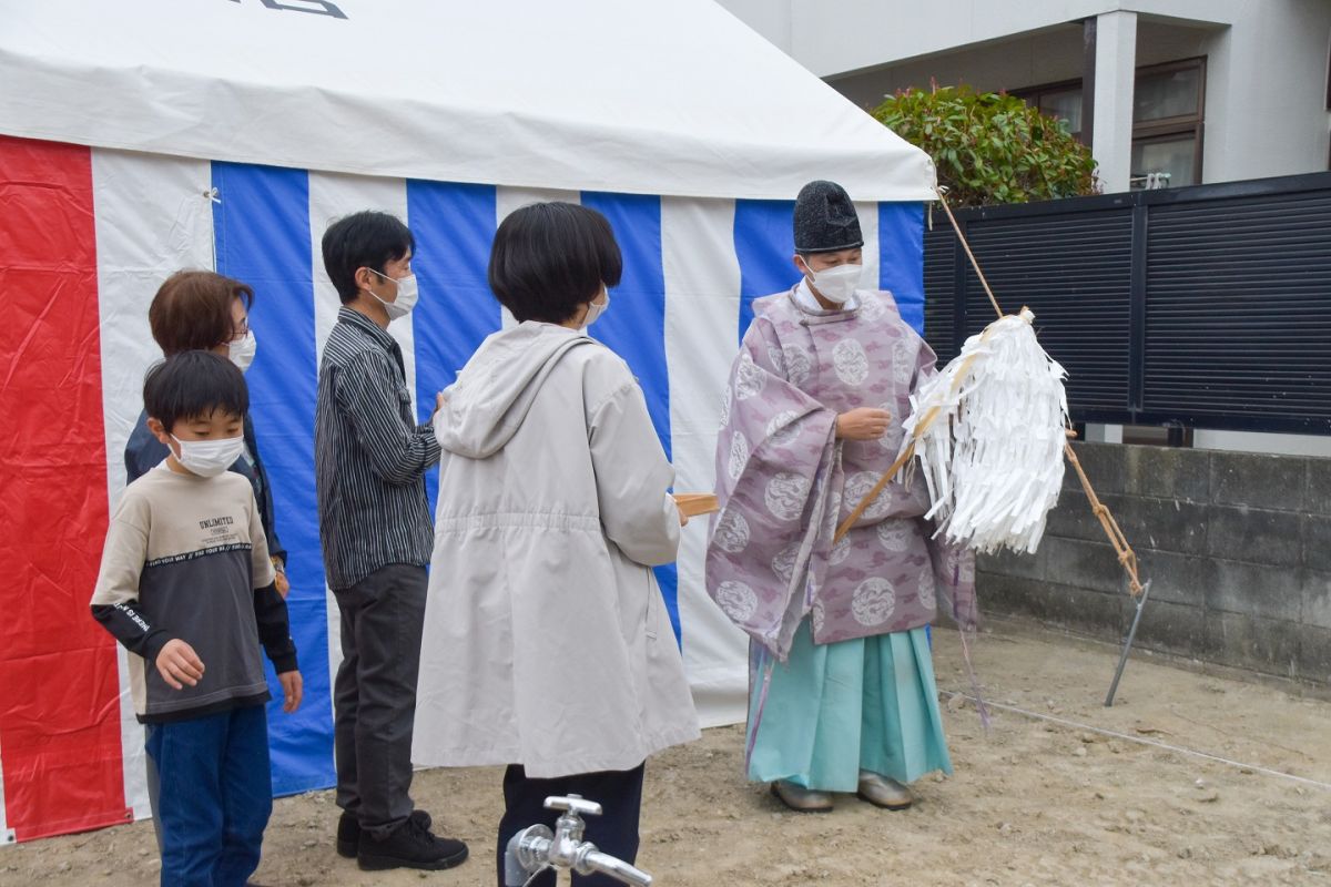 福岡市早良区野芥02　注文住宅建築現場リポート①　～地鎮祭～