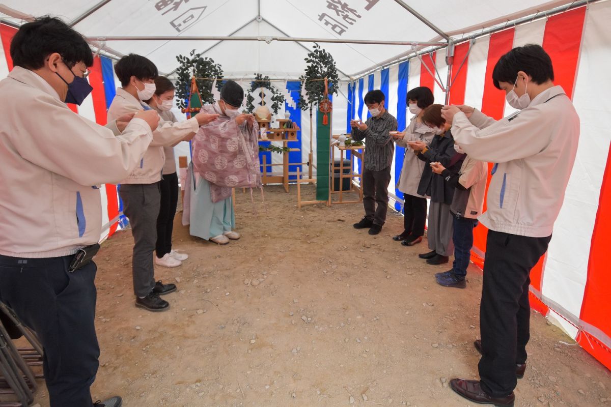 福岡市早良区野芥02　注文住宅建築現場リポート①　～地鎮祭～