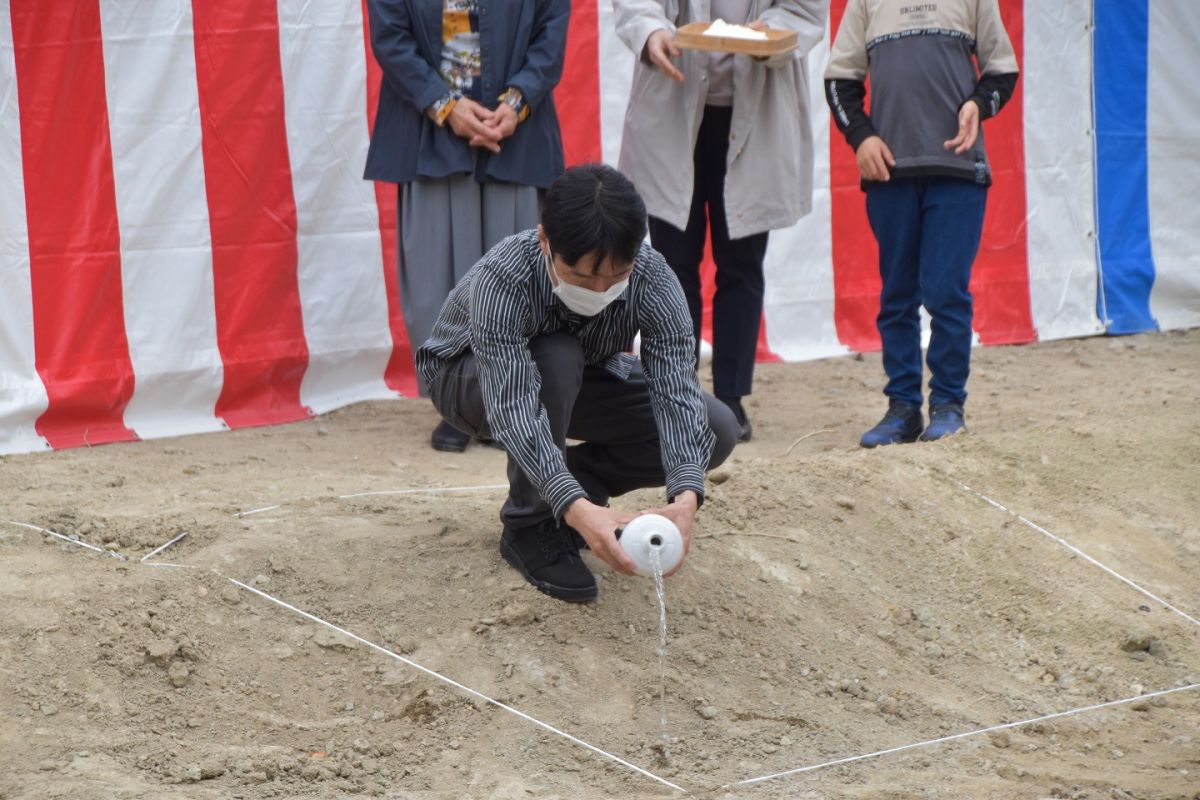 福岡市早良区野芥02　注文住宅建築現場リポート①　～地鎮祭～