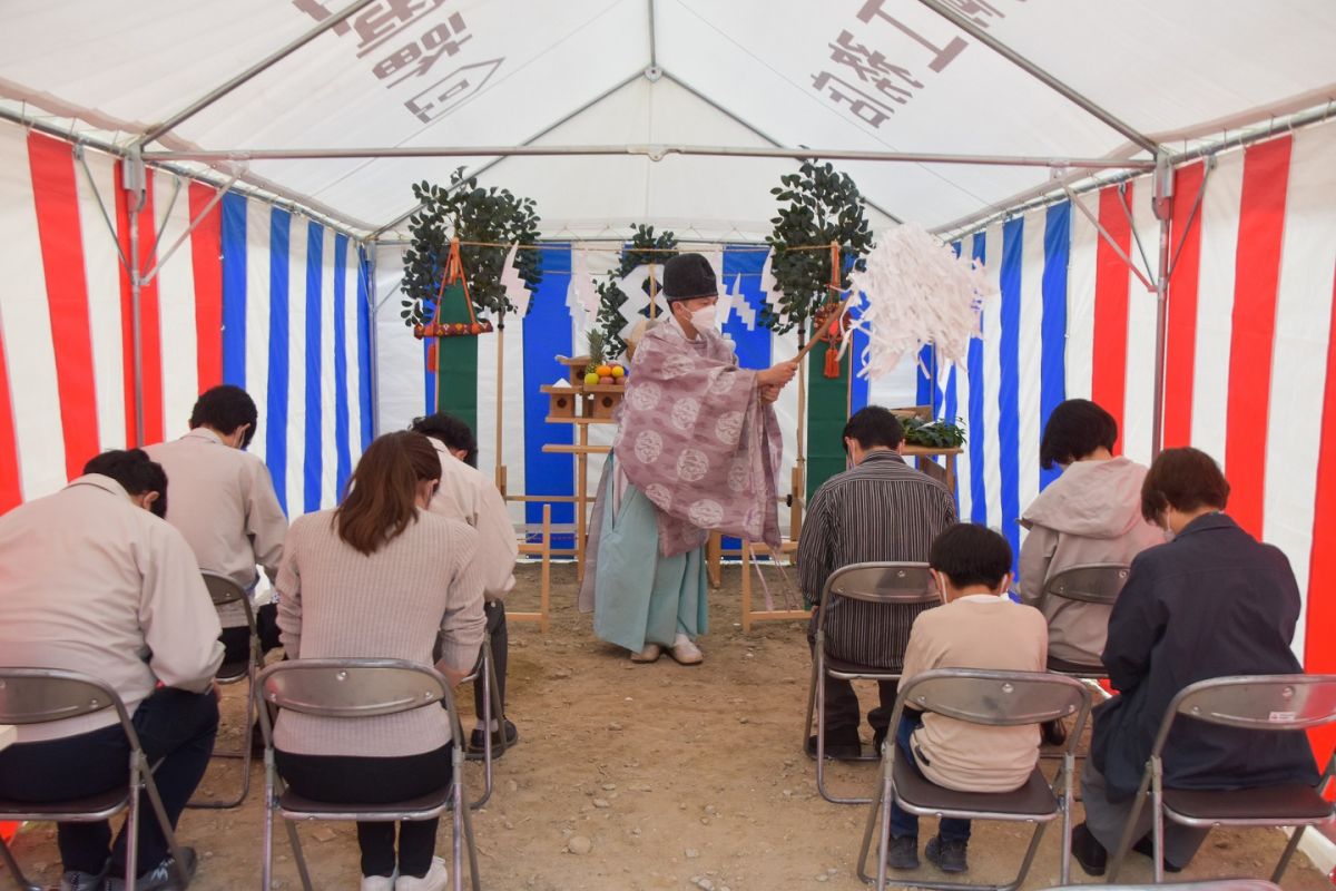 福岡市早良区野芥02　注文住宅建築現場リポート①　～地鎮祭～