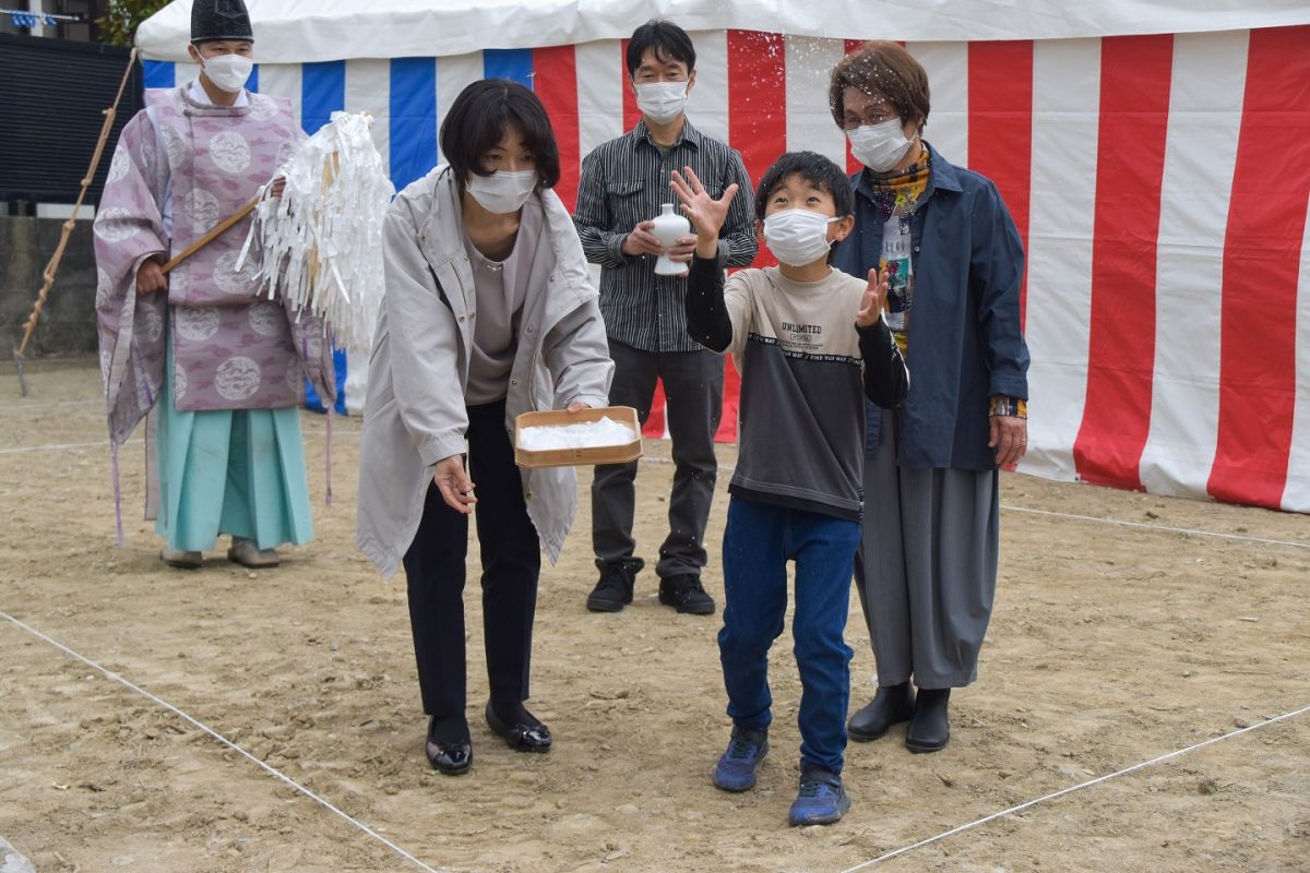 福岡市早良区野芥02　注文住宅建築現場リポート①　～地鎮祭～