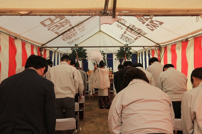 「筑紫野市杉塚01」注文住宅現場リポート①【地鎮祭】