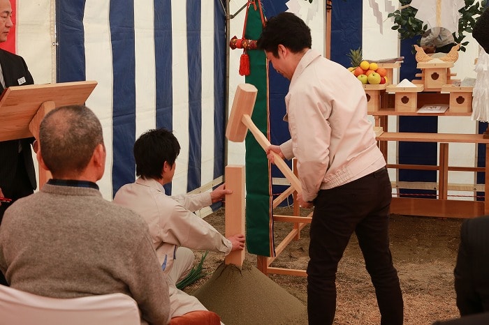 「筑紫野市杉塚01」注文住宅現場リポート①【地鎮祭】