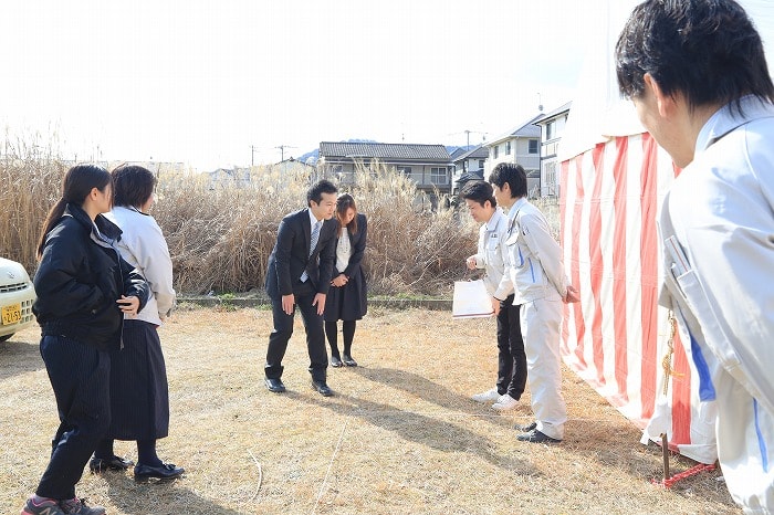 「筑紫野市杉塚01」注文住宅現場リポート①【地鎮祭】