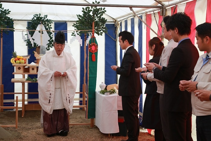 「筑紫野市杉塚01」注文住宅現場リポート①【地鎮祭】