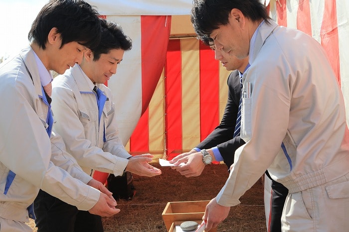 「筑紫野市杉塚01」注文住宅現場リポート①【地鎮祭】