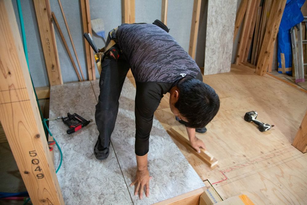 「福岡市東区青葉01」注文住宅現場リポート⑧【木工事】【床材】