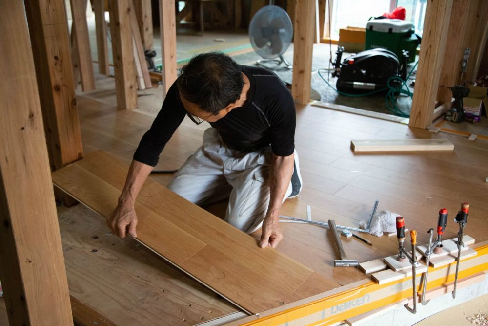 「福岡市東区青葉01」注文住宅現場リポート⑧【木工事】【床材】