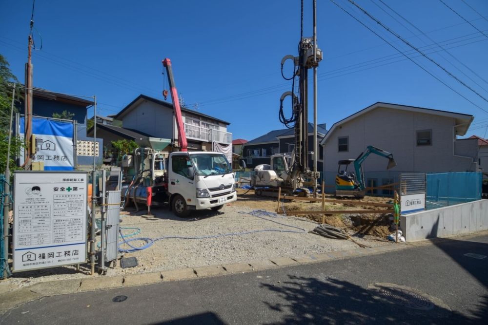 福岡市城南区友丘02　注文住宅建築現場リポート②　～柱状改良工事～