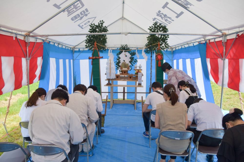 福岡県朝倉市01　注文住宅建築現場リポート①　～地鎮祭～