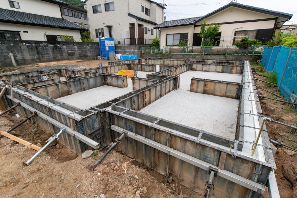 福岡県糟屋郡志免町04　注文住宅建築現場リポート①　～基礎工事・立ち上がりコン～