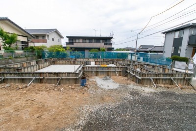 福岡県糟屋郡志免町04　注文住宅建築現場リポート①　～基礎工事・立ち上がりコン～