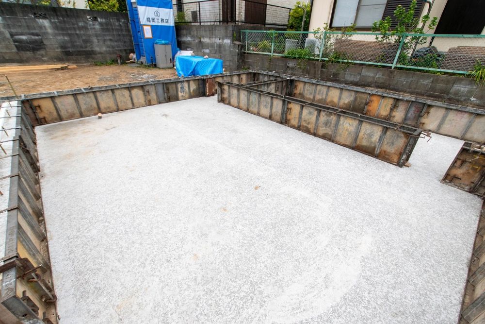 福岡県糟屋郡志免町04　注文住宅建築現場リポート①　～基礎工事・立ち上がりコン～